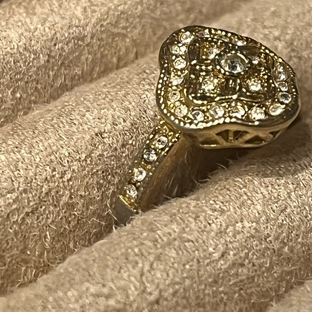 Gold plated diamond simulated ring from JTV. Bella Luce brand. Size 6